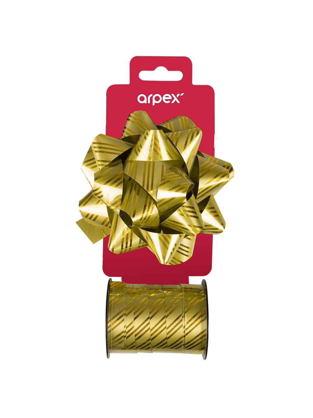 Zestaw do dekoracji prezentów w paski złoty