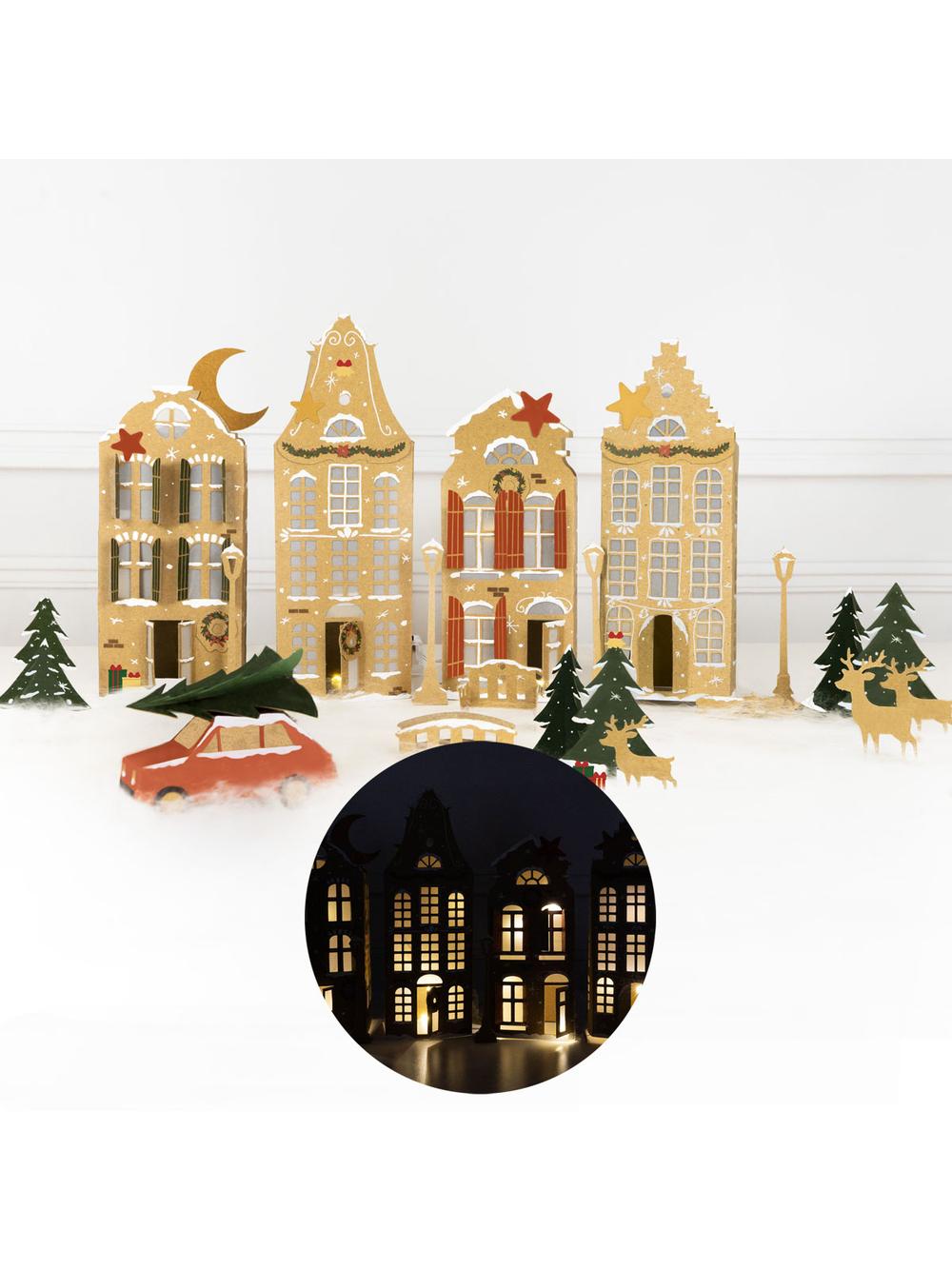 Świąteczne domki DIY (z lampkami LED i markerem)