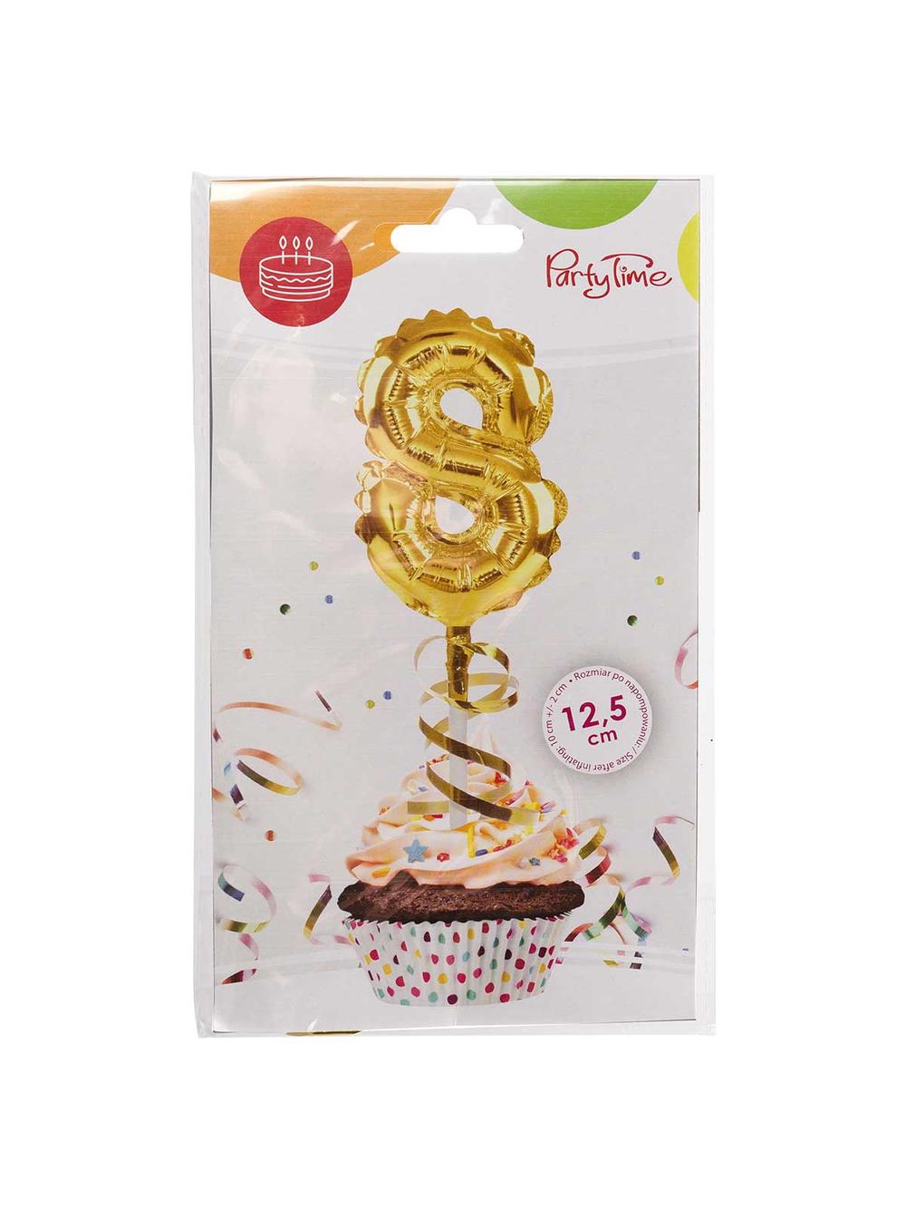 Balon foliowy na patyczku nr 8 złoty