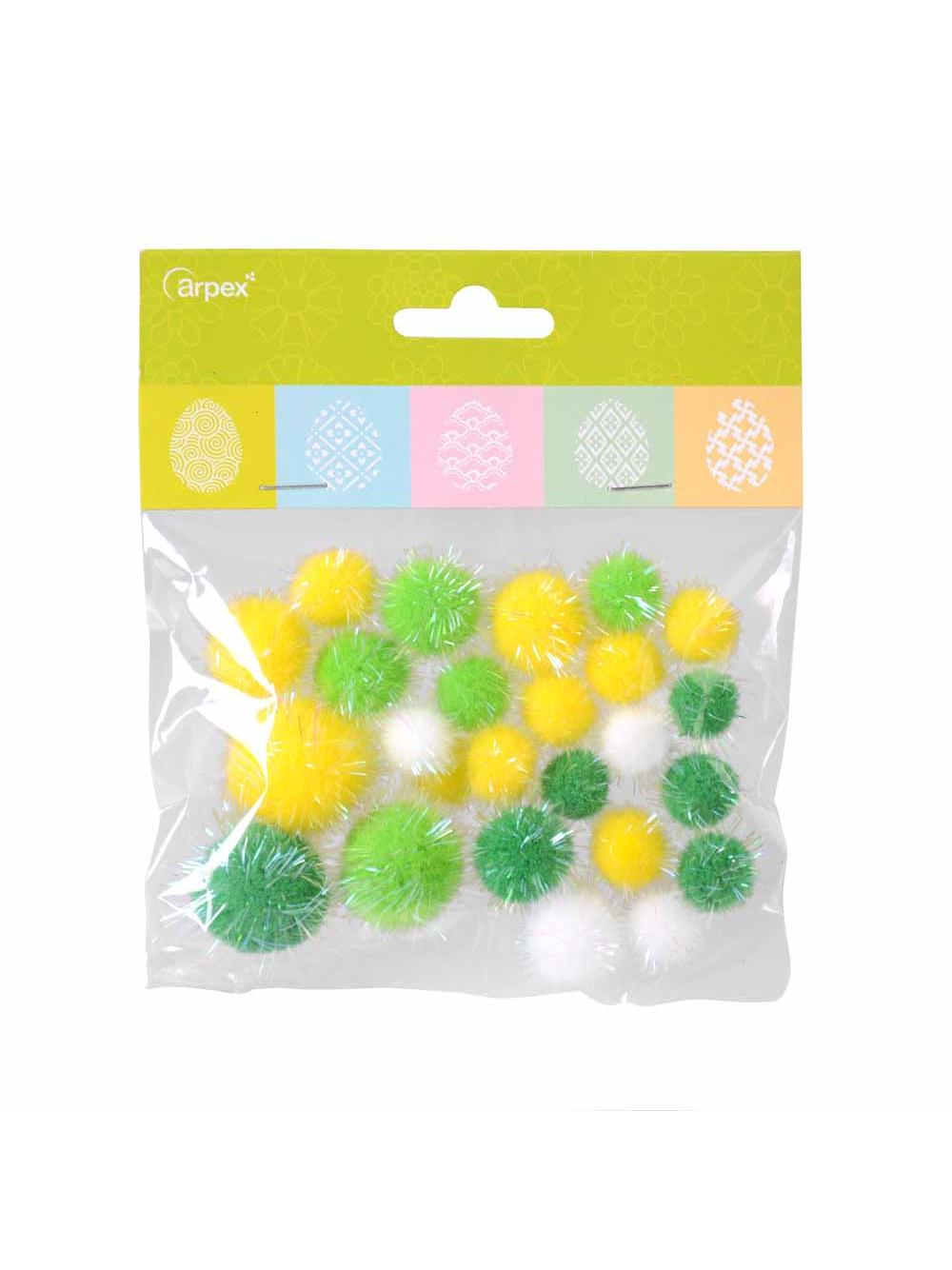 Pomponiki do zestawu zrób to sam - mix rozmiarów (25 szt.)