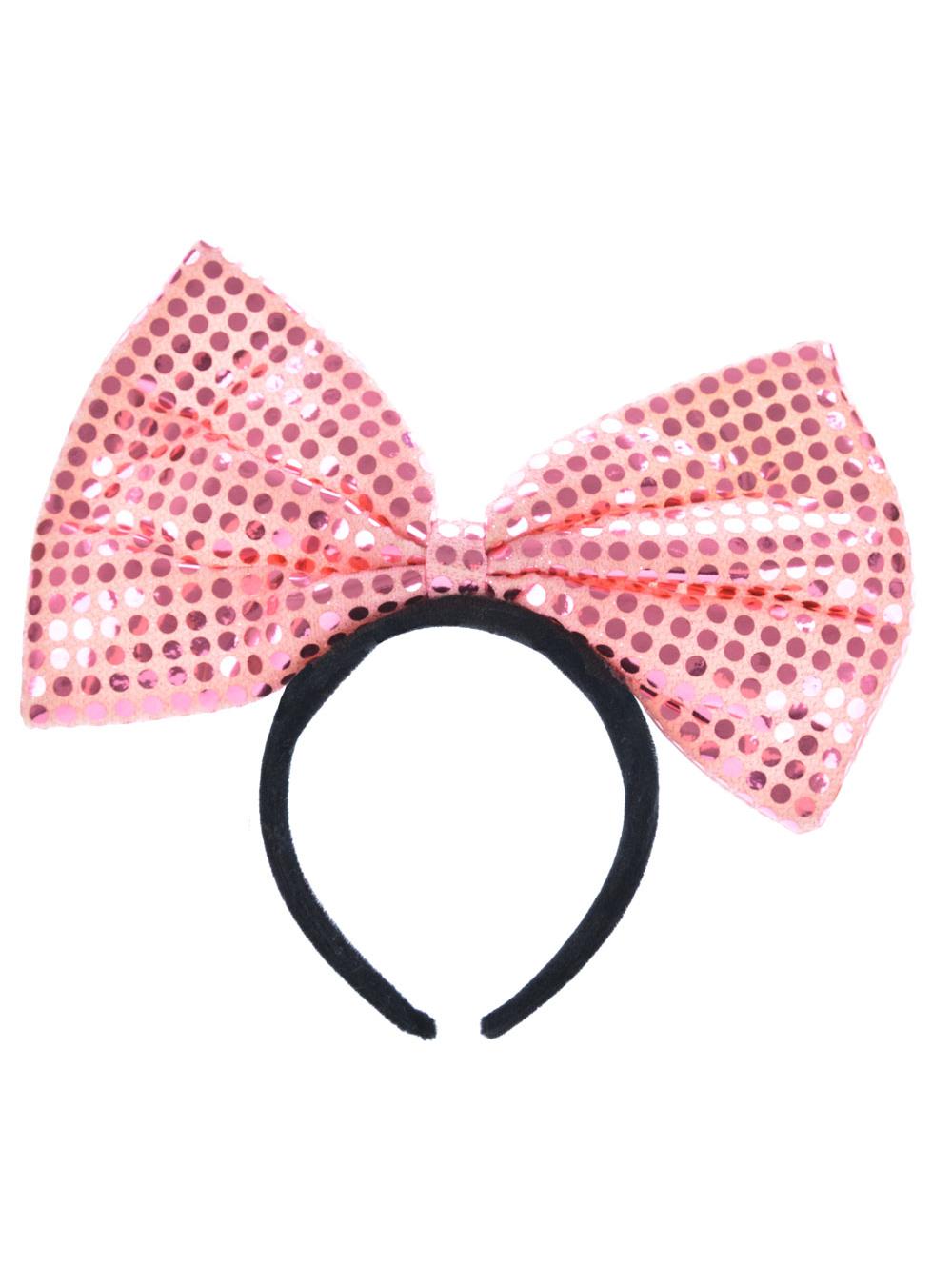 Kokarda na opasce - gigant (cekiny) różowa