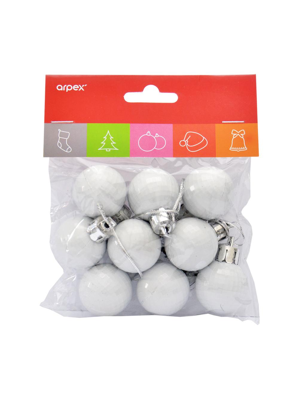 Bombki disco (9 szt.) białe