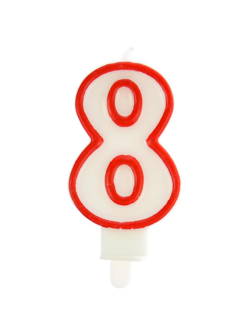 Świeczka cyferka nr 8 czerwona