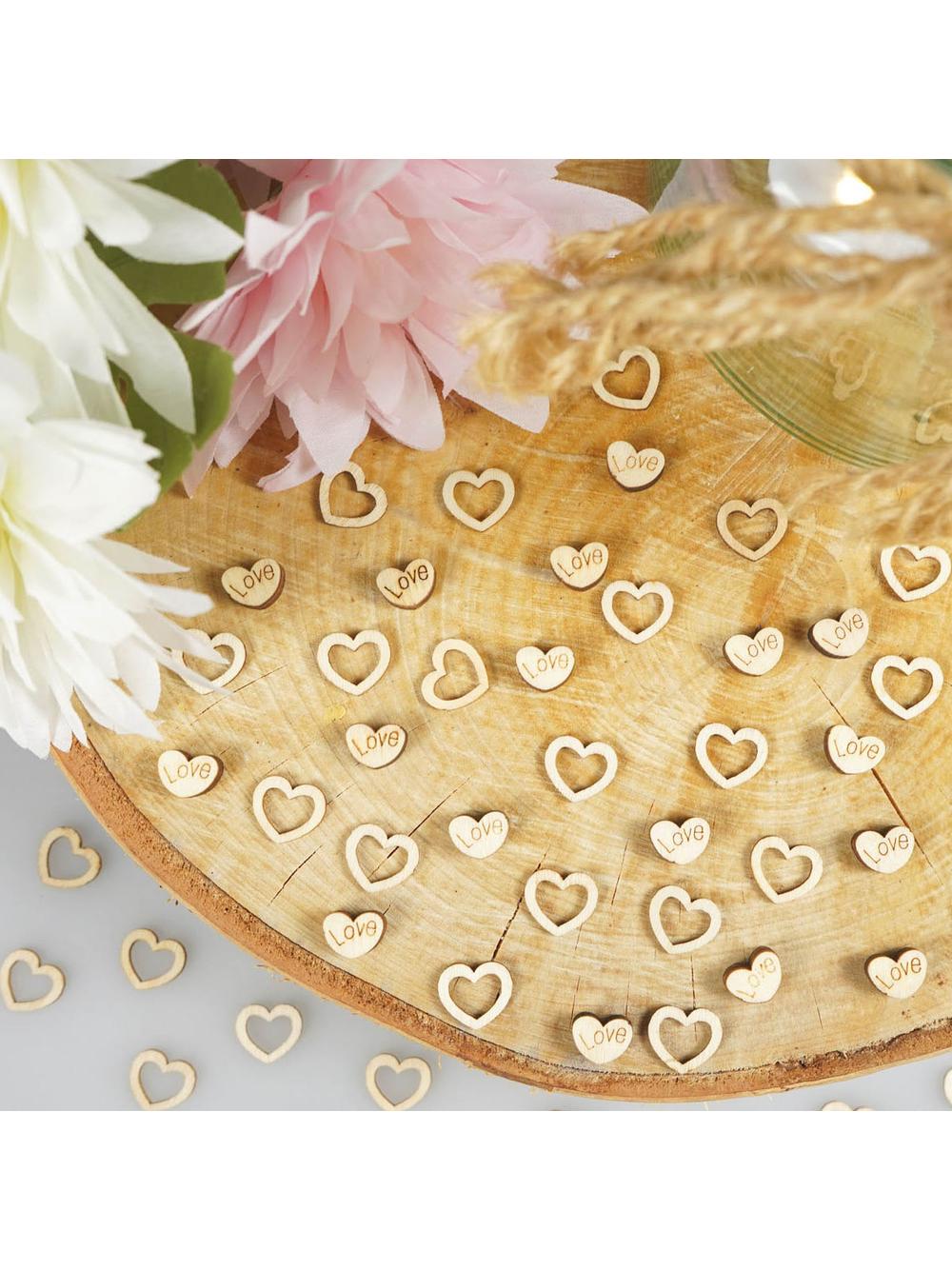 Drewniane serduszka mini (24 szt.)
