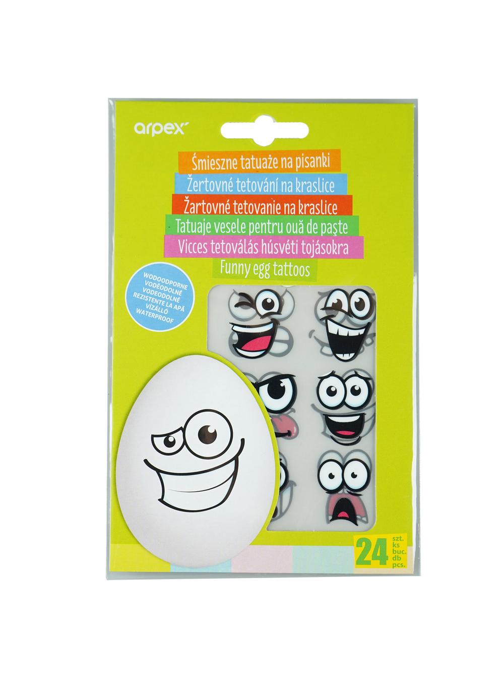Śmieszne tatuaże na pisanki (24 szt.)