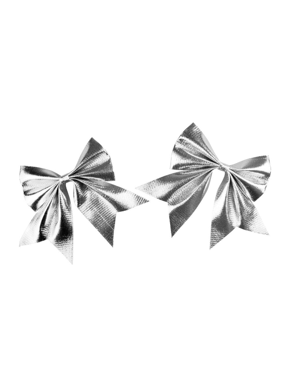 Zestaw kokard metalizowanych srebrnych (2 szt.)