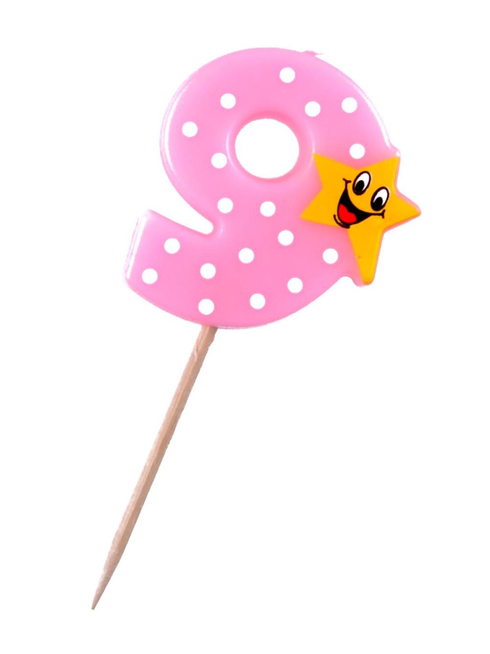 Świeczka cyferka z gwiazdką nr 9