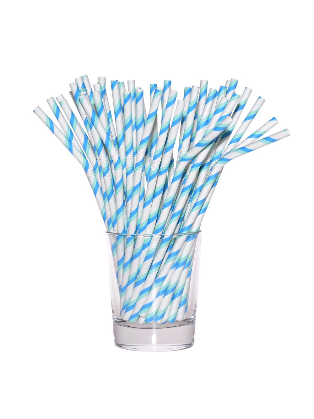 Słomki papierowe łamane niebieskie (144 szt.) - FSC Mix Credit