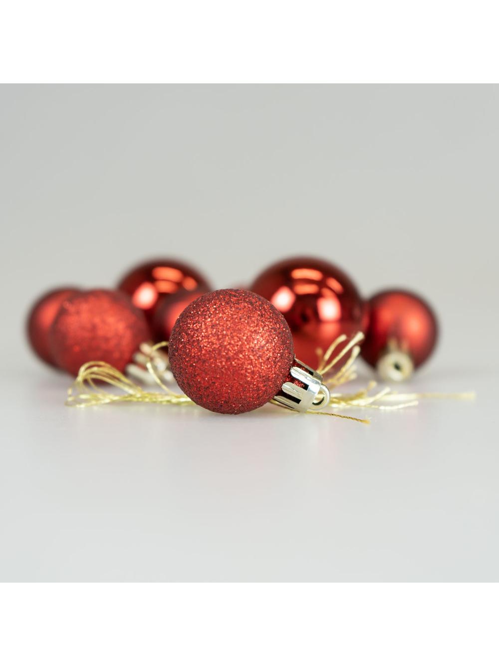 Zestaw dekoracji w bombce (9 szt.) - czerwone