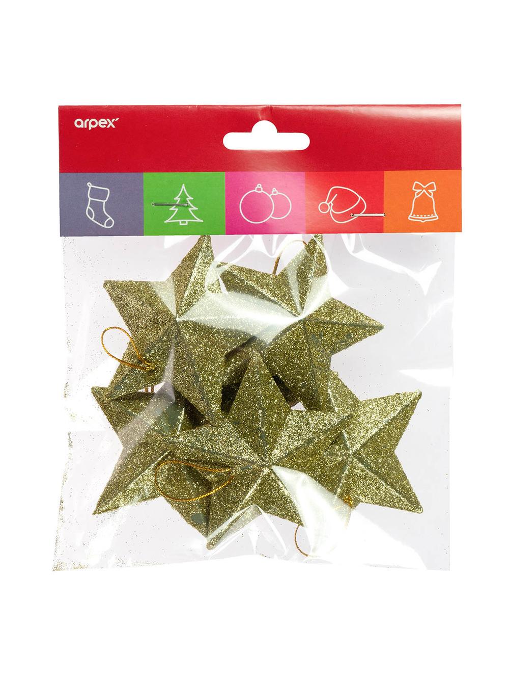 Gwiazdki brokat złote (6 szt.)