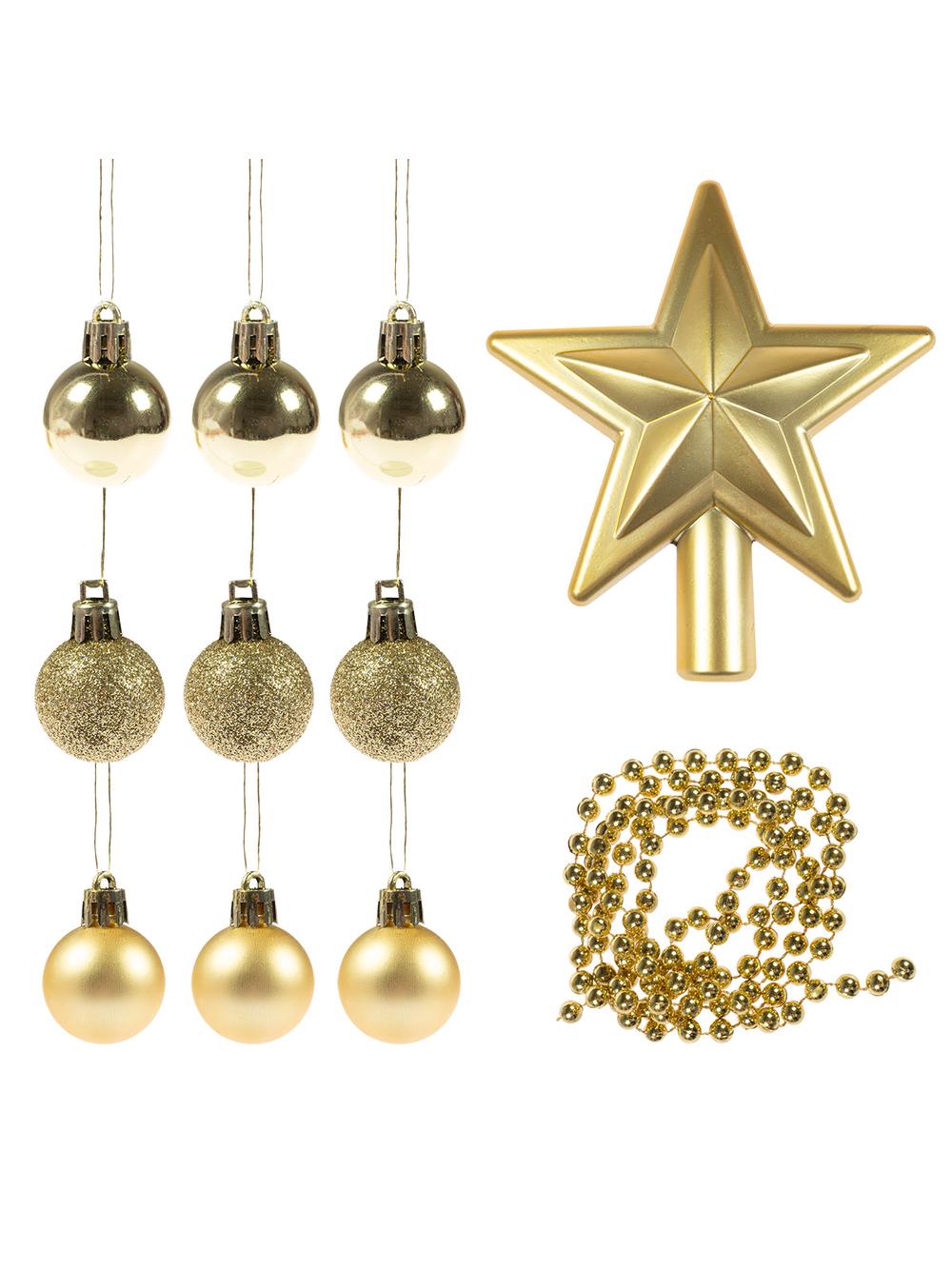 Zestaw choinkowy (11 elementów) złoty