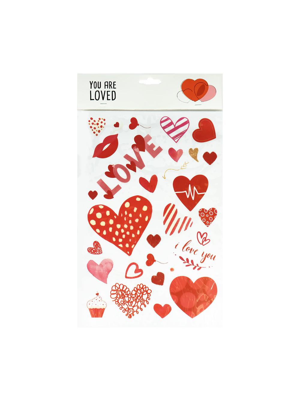 Walentynkowa dekoracja okna - elektrostatyczna