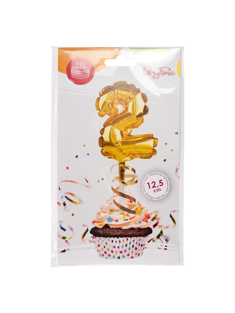 Balon foliowy na patyczku nr 2 złoty