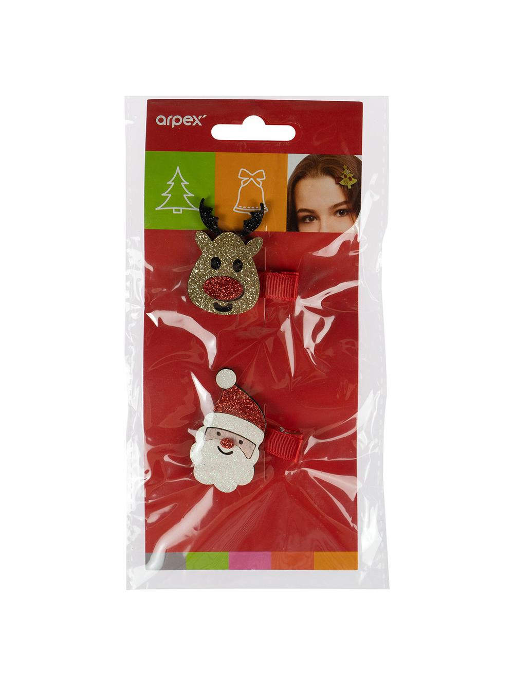 Świateczne brokatowe spinki (2 szt.)