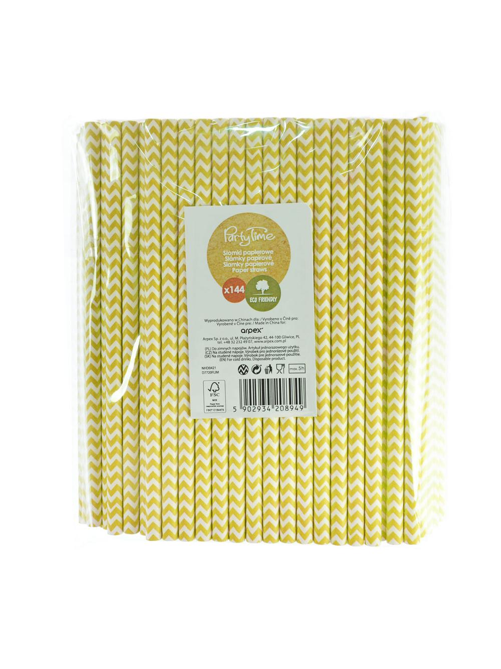 Słomki papierowe shake 8 mm żółte (144 szt.) - FSC Mix Credit