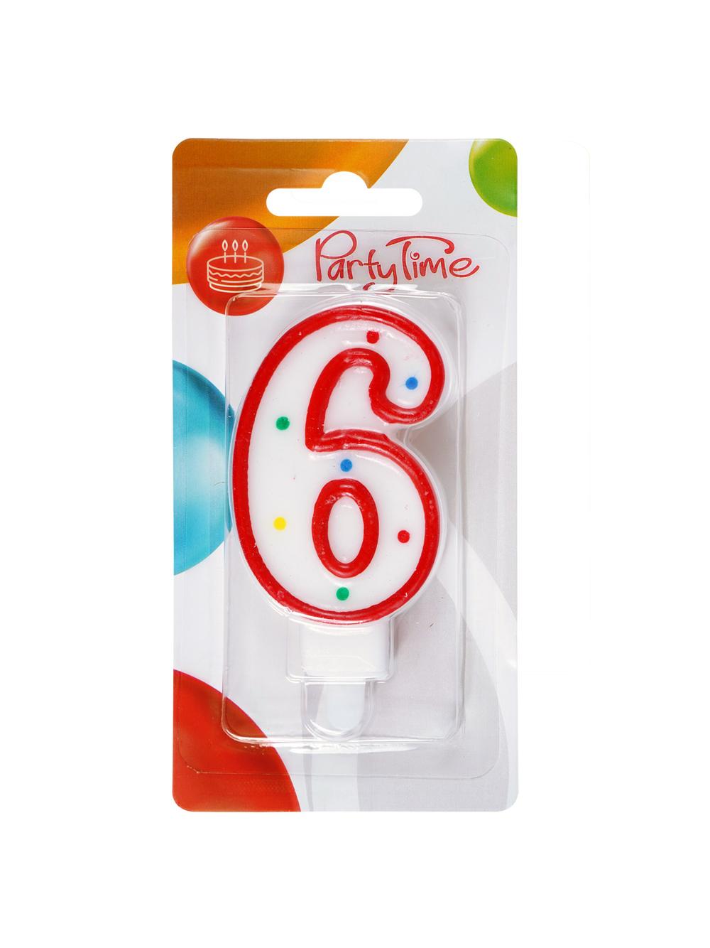 Świeczka cyferka - kropki nr 6