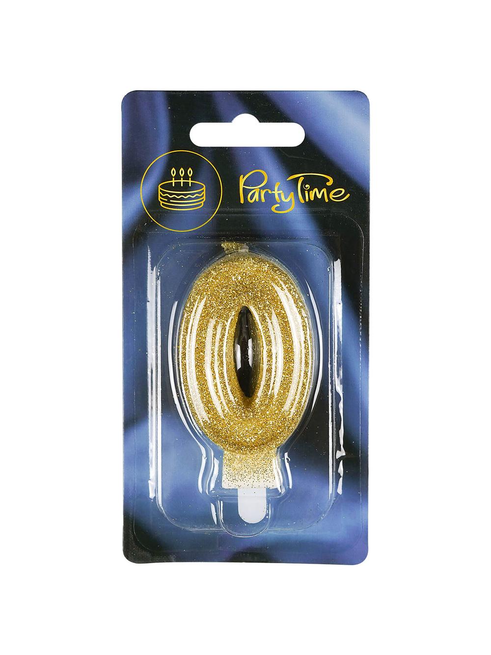 Świeczka cyferka premium nr 0 złota