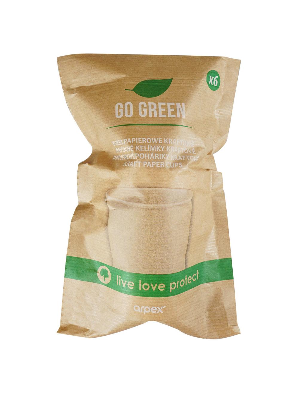Kubki papierowe kraftowe (6 szt.) - FSC Mix