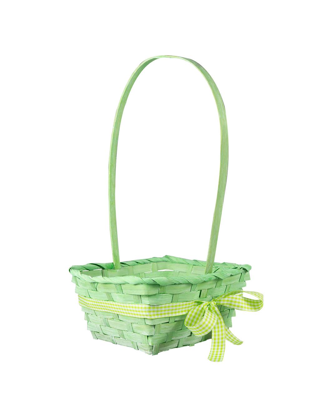 Pastelowy koszyczek wielkanocny z kokardką