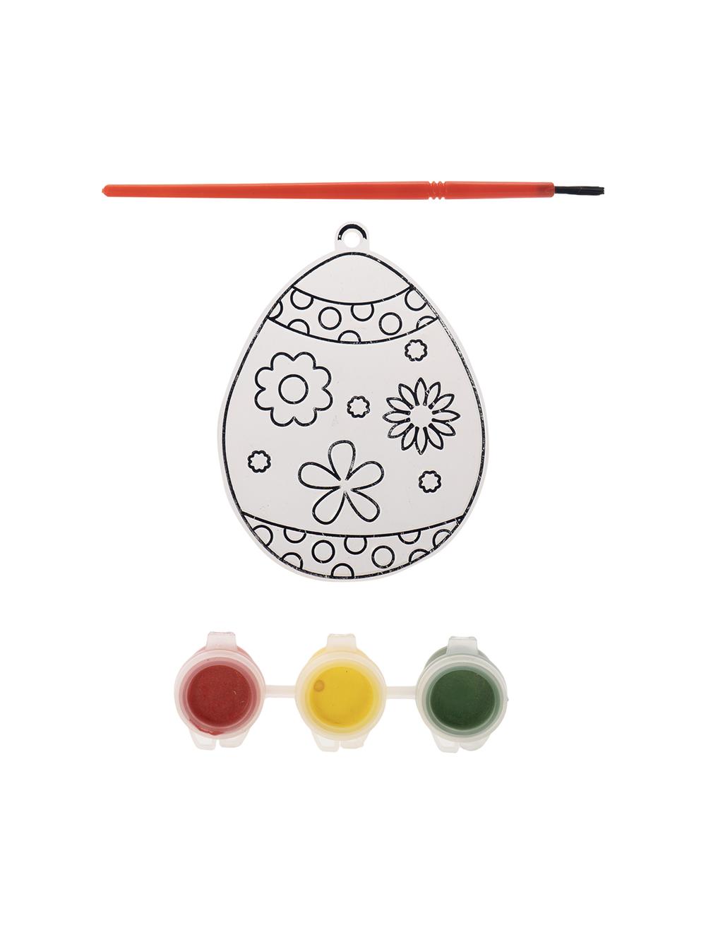 Witrażyk do malowania (zestaw z farbkami i pędzelkiem) - pisanka
