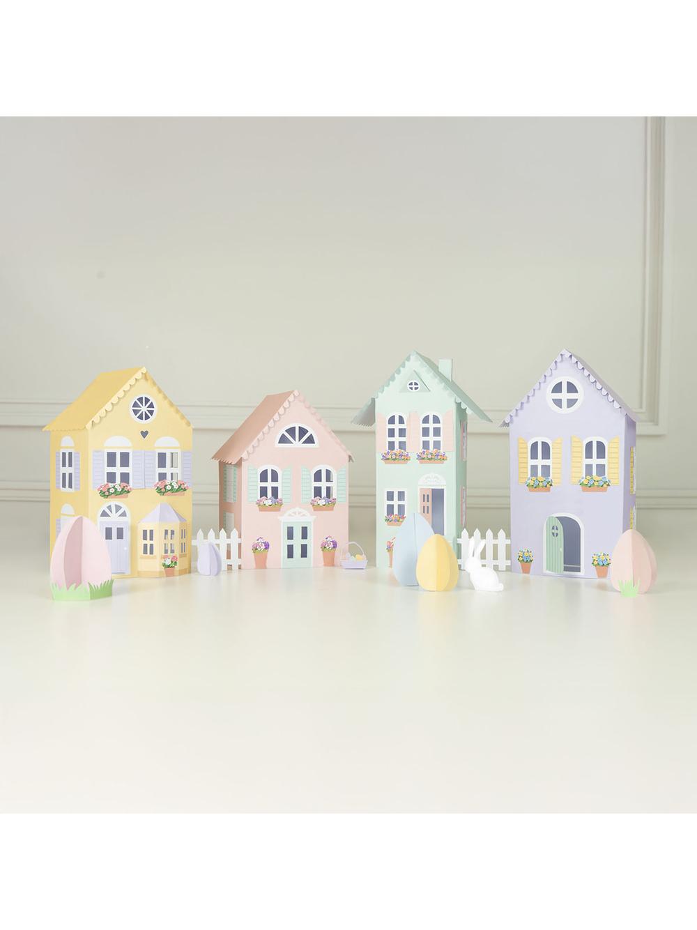 Wiosenne domki DIY (4 szt.)