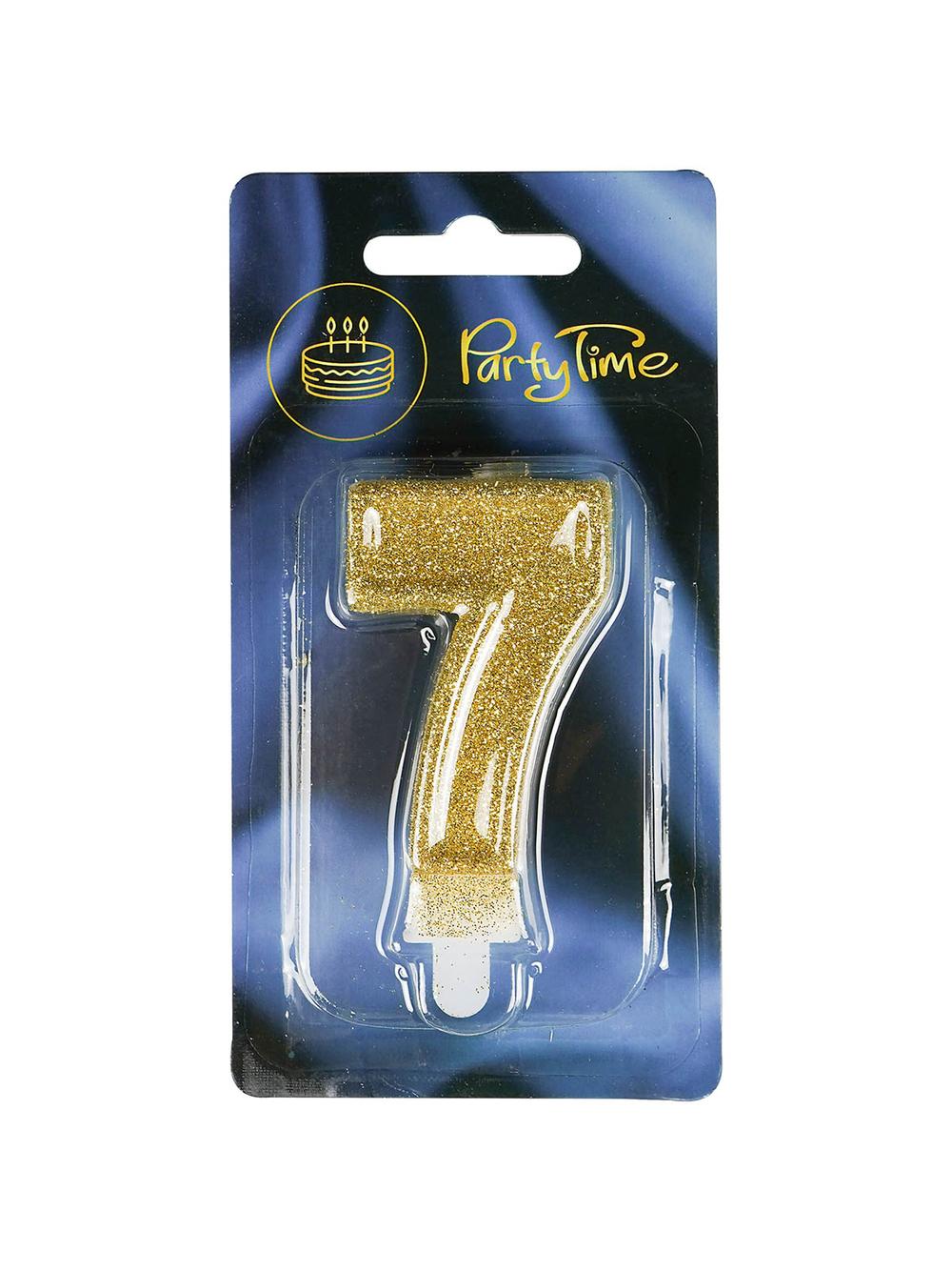 Świeczka cyferka premium nr 7 złota