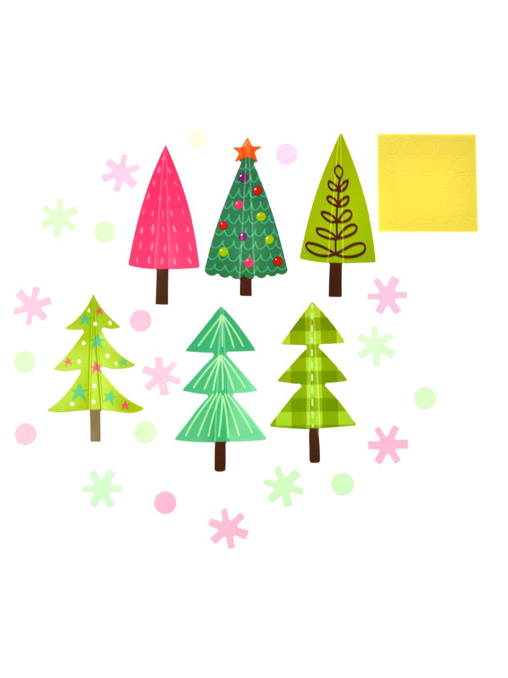 Świąteczne naklejki dekoracyjne 3D (24 szt.)