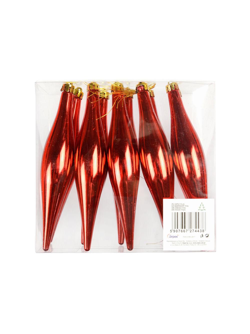 Sople w PVC 15 cm (10 szt.) czerwone