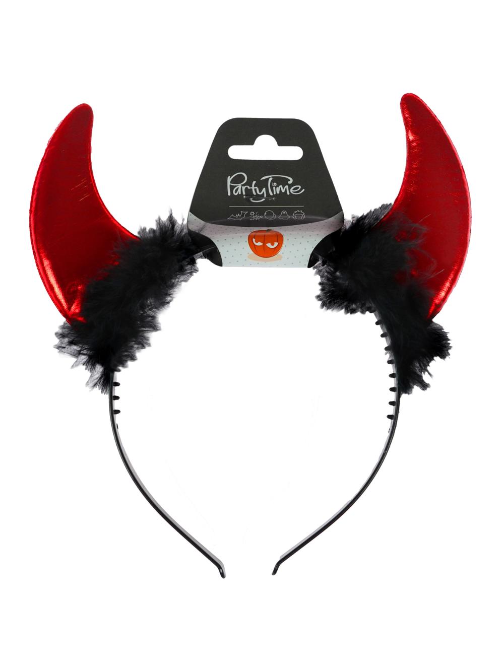 Metalizowane rogi diabła czerwone