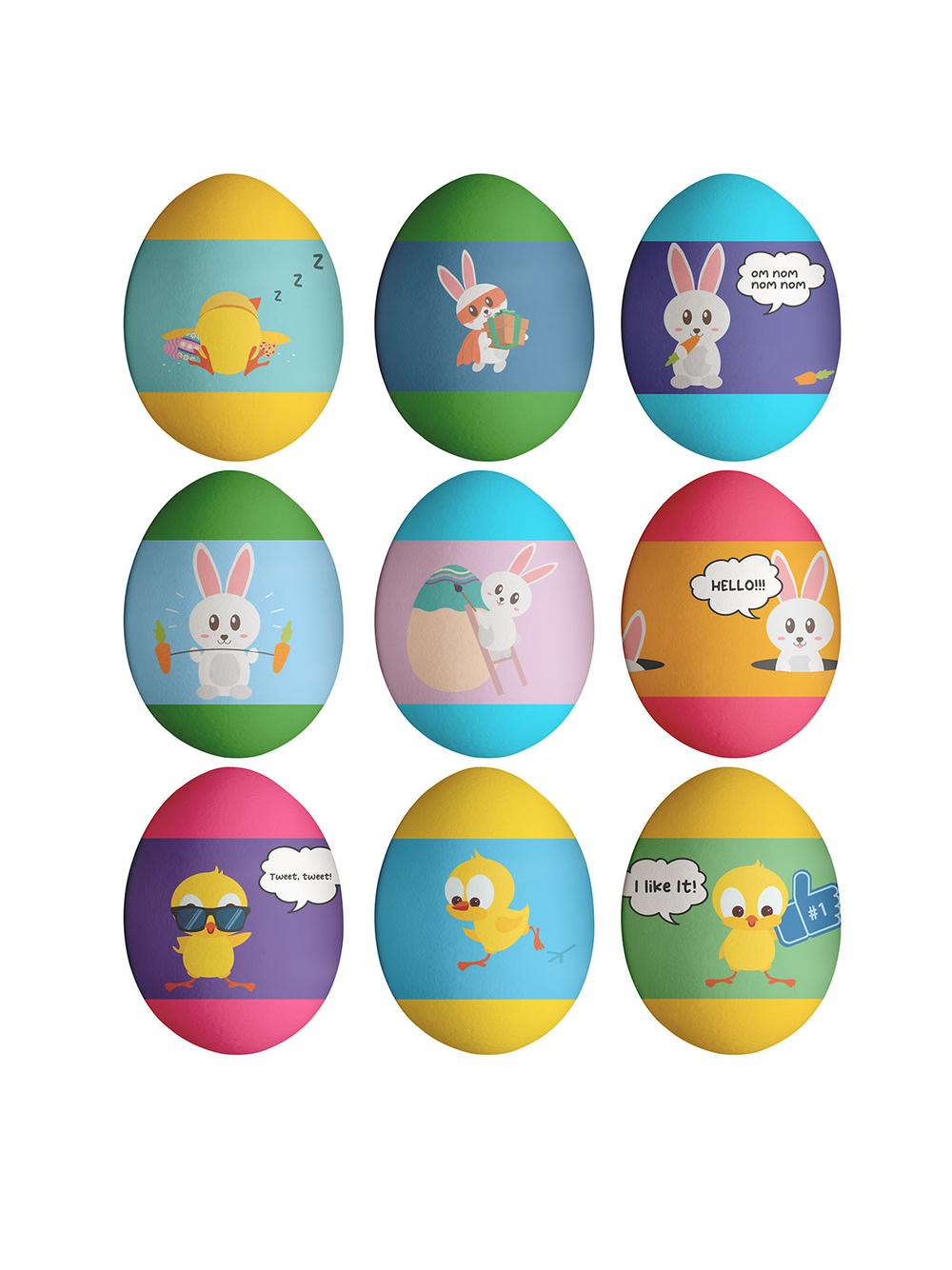 Owijki termokurczliwe na jajka - wesołe zwierzaki (9 szt.)