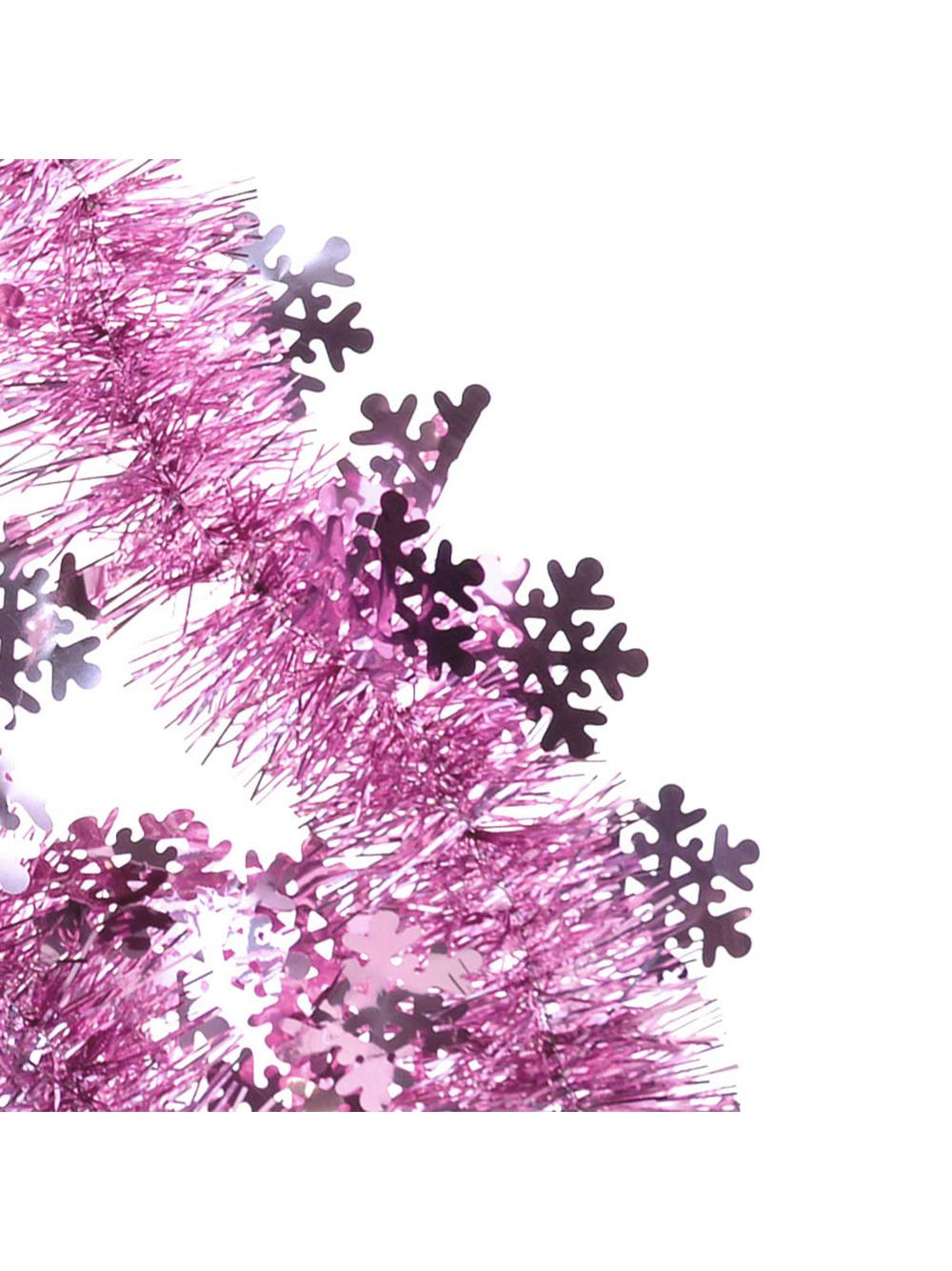 Łańcuch dekoracyjny - śnieżynki różowy