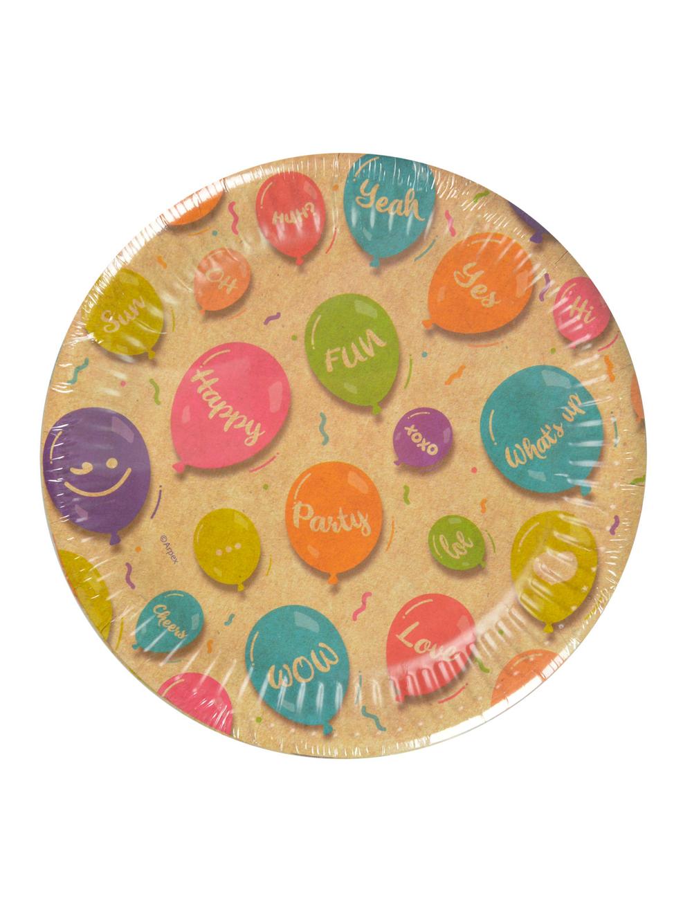 Talerze papierowe - Kraft Balloons (12 szt.) - FSC Mix Credit