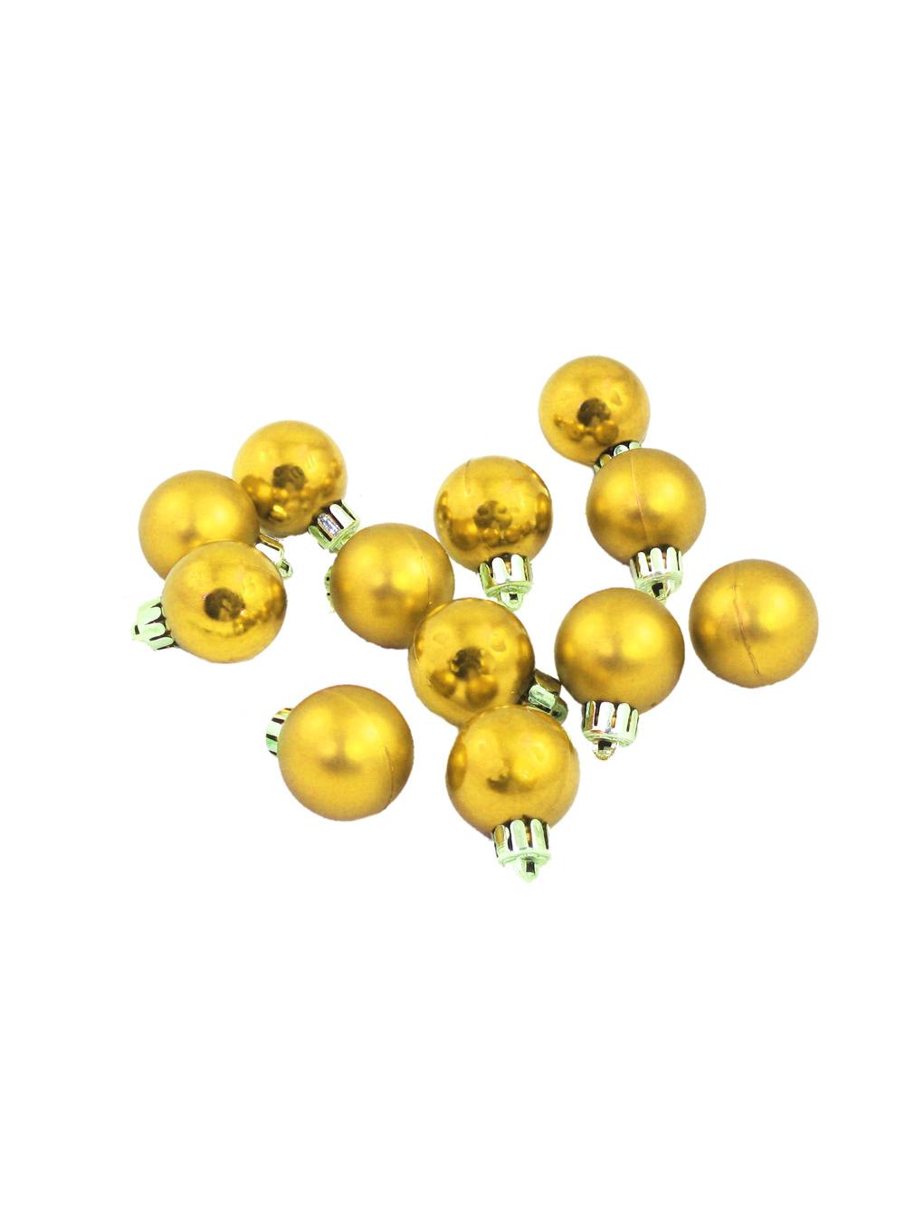 Bombki nietłukące w tubie 3 cm (12 szt.) złote