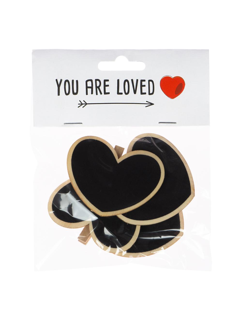 Serca - klamerki z tablicówką (4 szt.)