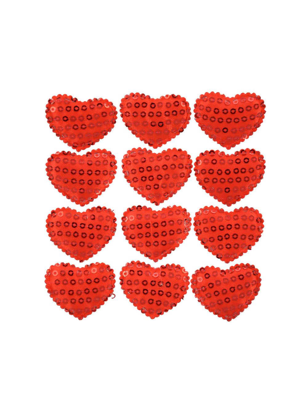 Cekinowe serca - naklejki (12 szt.)