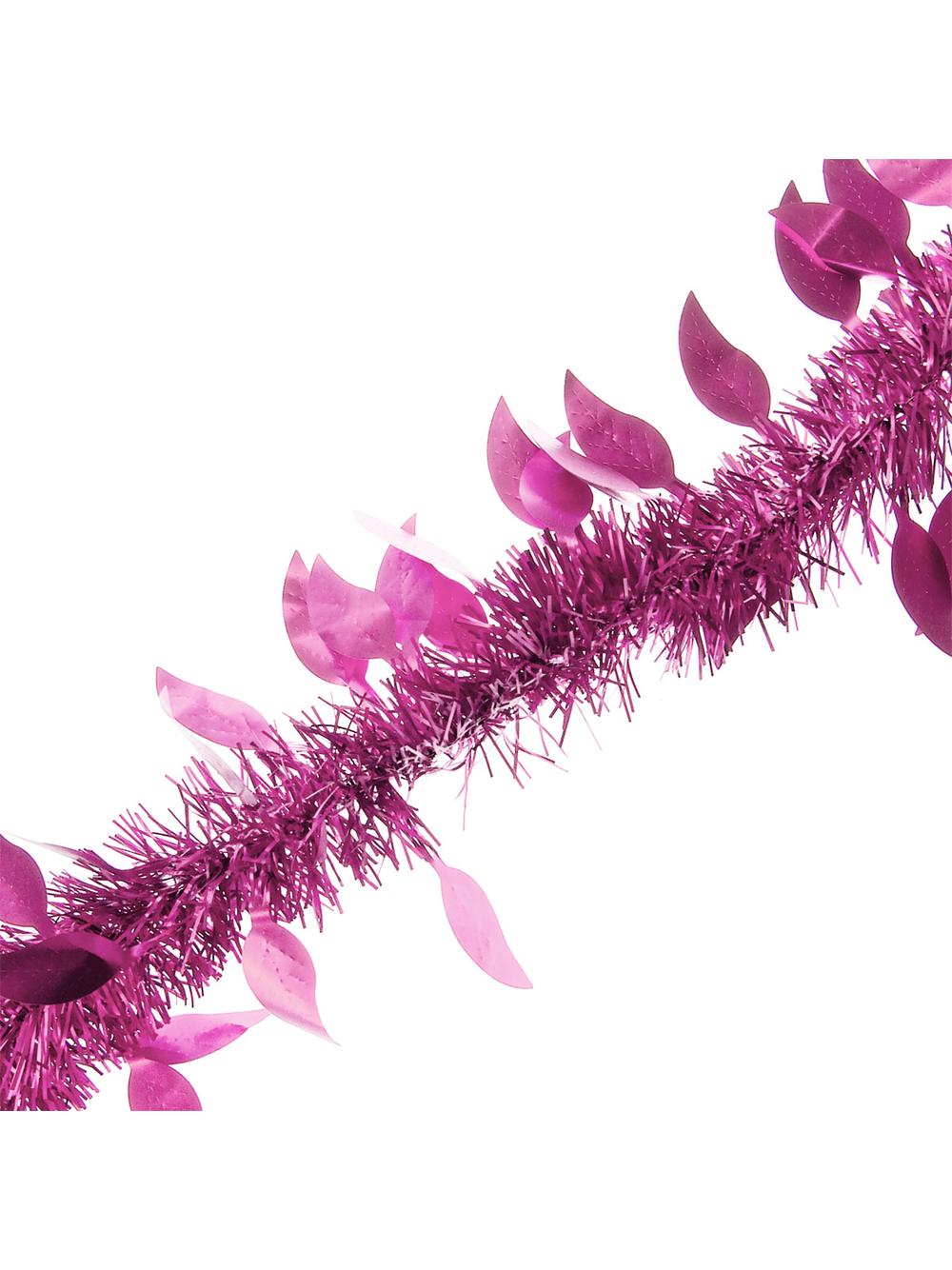 Łańcuch dekoracyjny matowy - listki różowy