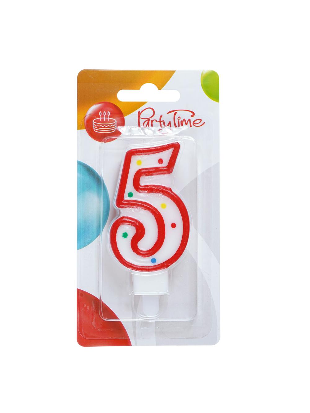 Świeczka cyferka - kropki nr 5