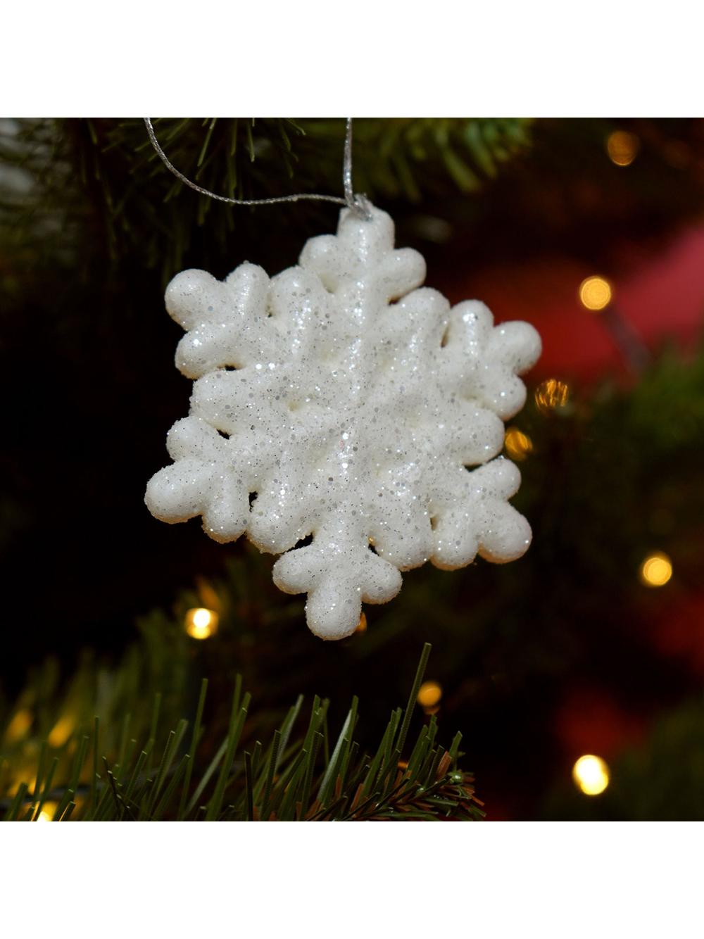Zestaw lśniących śnieżynek 7 cm (8 szt.)