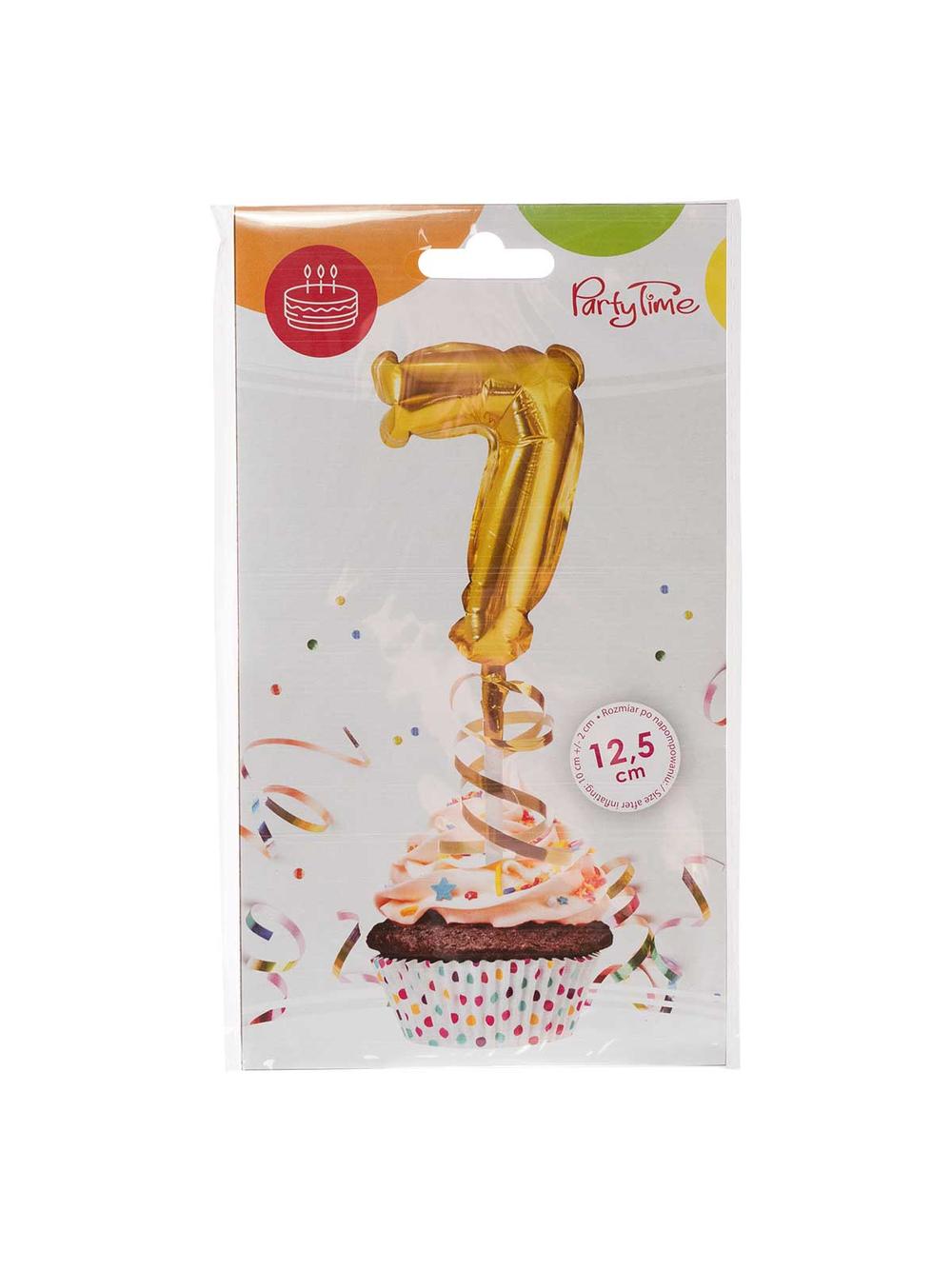 Balon foliowy na patyczku nr 7 złoty