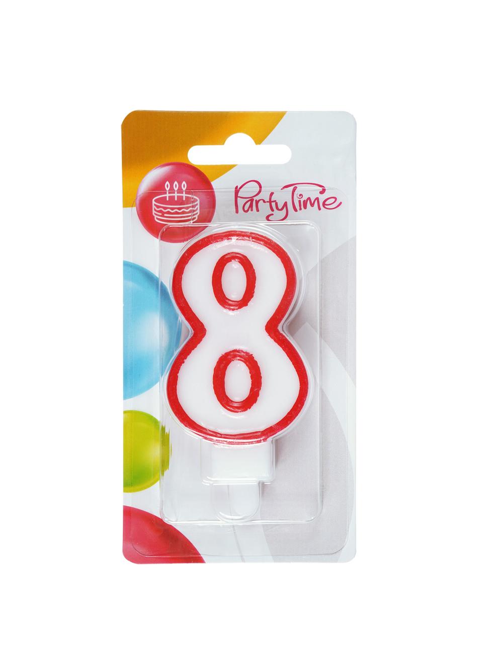 Świeczka cyferka nr 8 czerwona