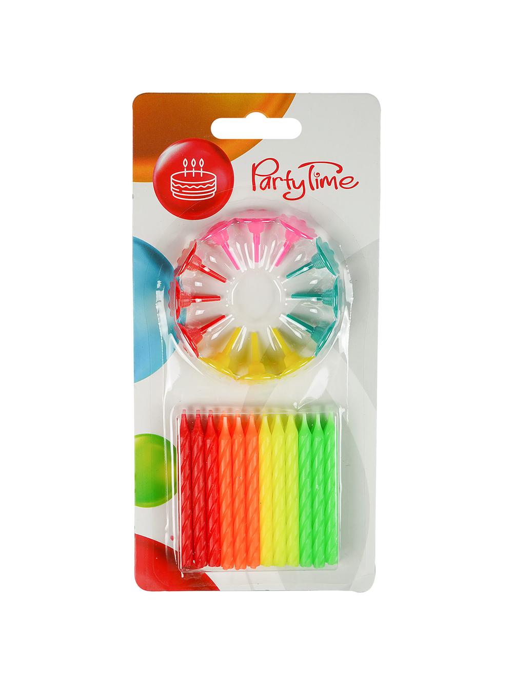 Świeczki urodzinowe neon (24 szt.)