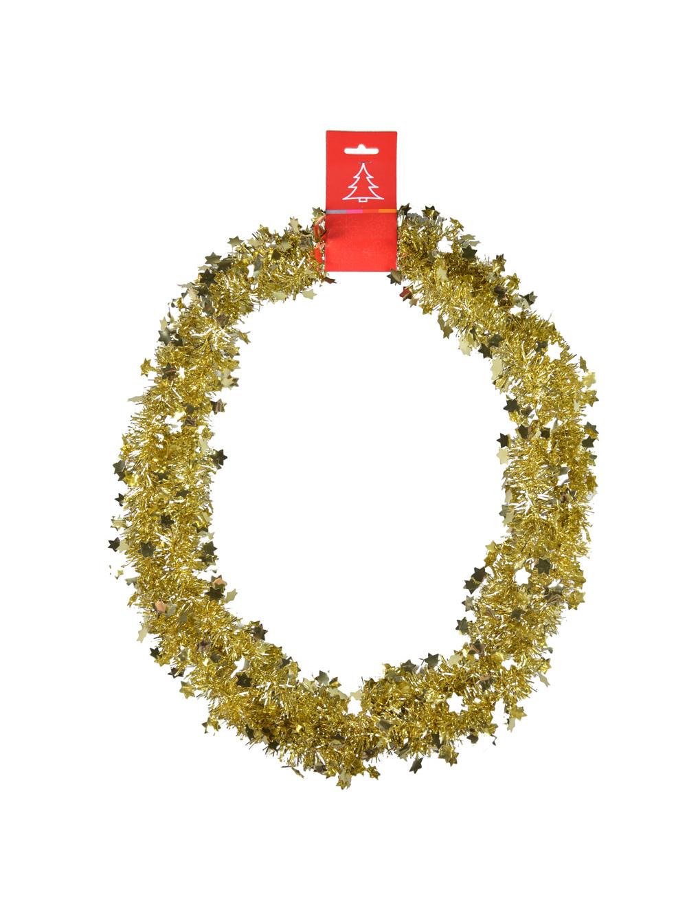 Łańcuch z gwiazdkami/ śnieżynkami złoty