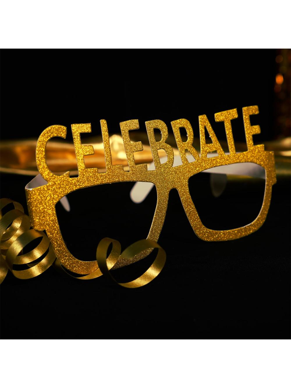 Papierowe okulary brokatowe Celebrate (4 szt.)