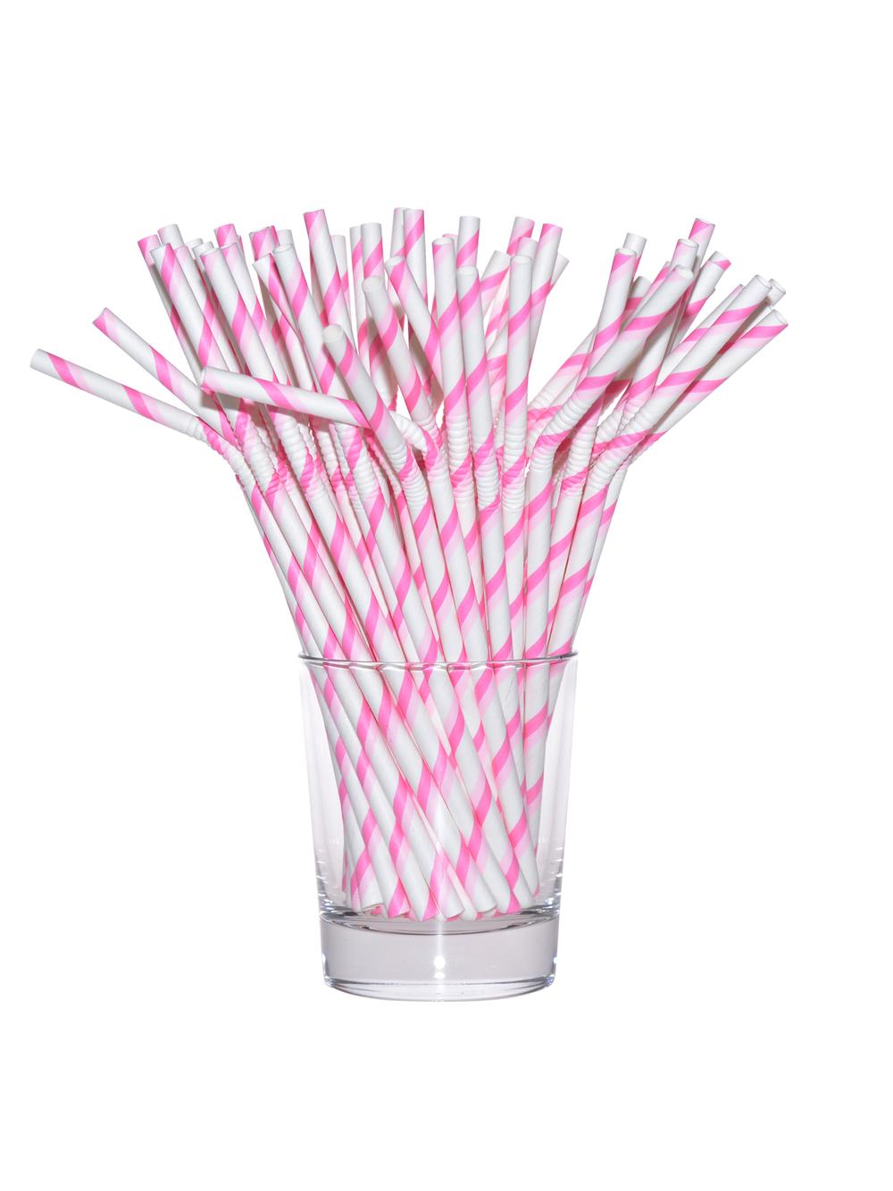 Słomki papierowe łamane różowe (144 szt.) - FSC Mix Credit