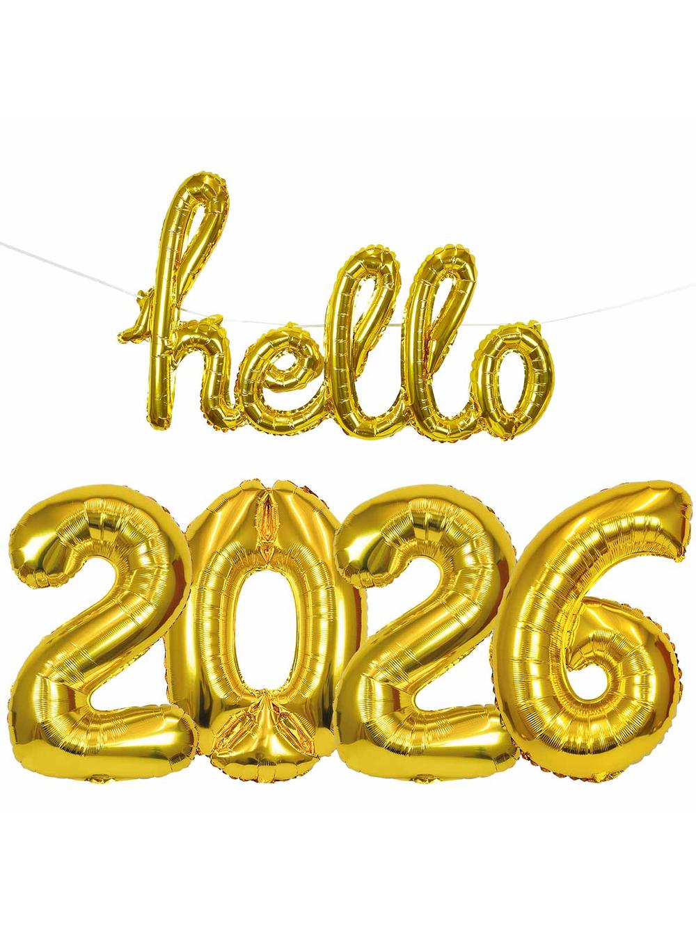 hello 2026 - zestaw balonów foliowych