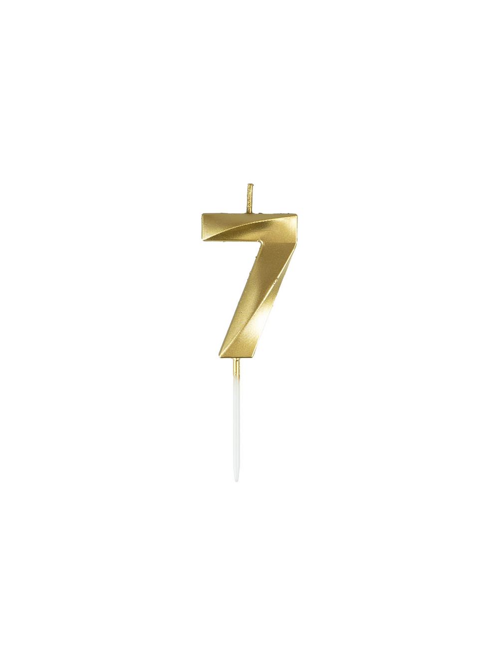 Świeczka cyferka złota nr 7