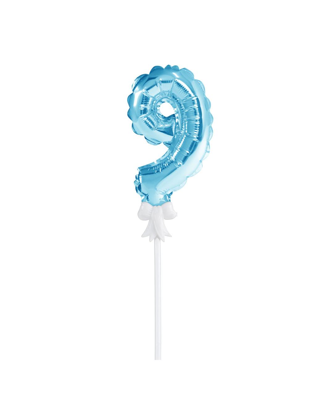 Balon foliowy na patyczku nr 9 niebieski