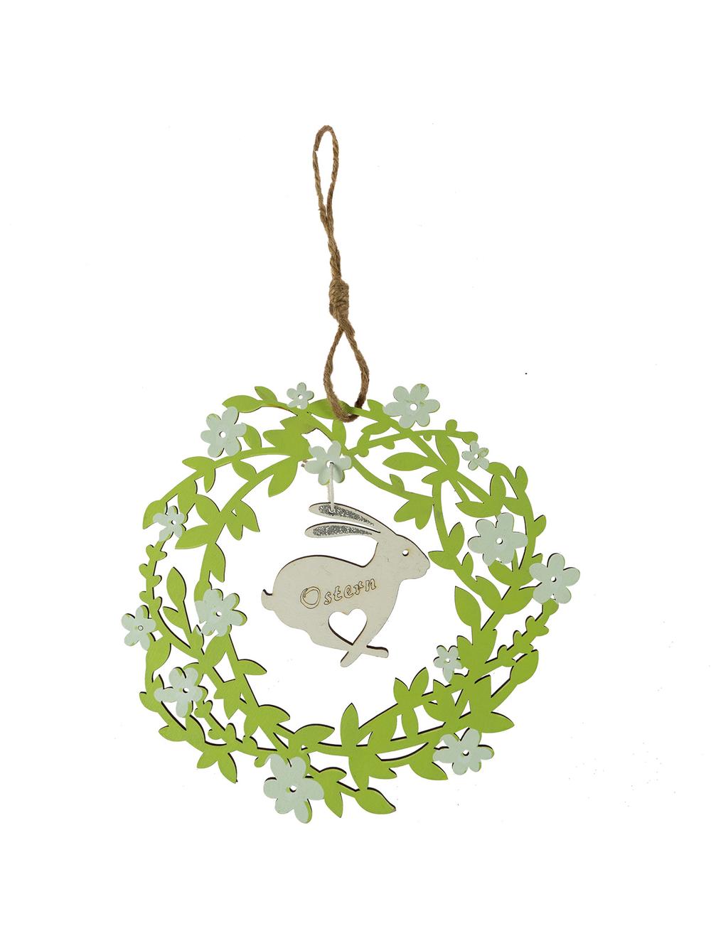 Drewniany wieniec z króliczkiem - FSC 100%