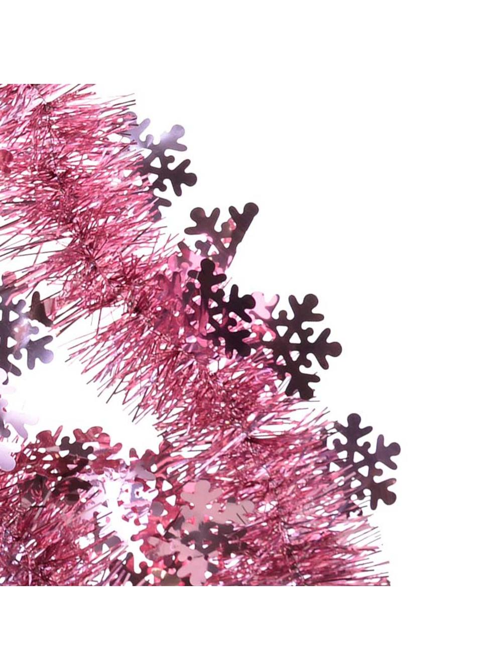 Łańcuch dekoracyjny - śnieżynki czerwony