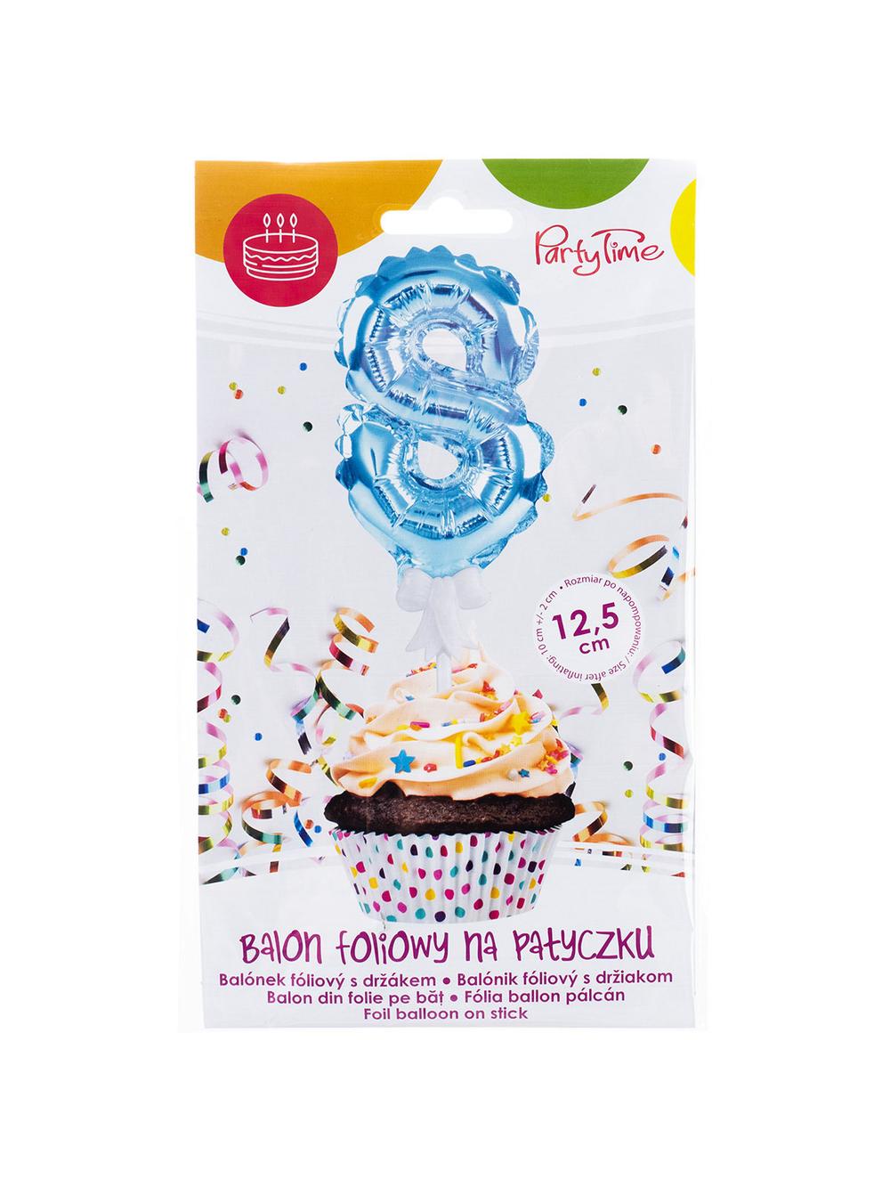 Balon foliowy na patyczku nr 8 niebieski
